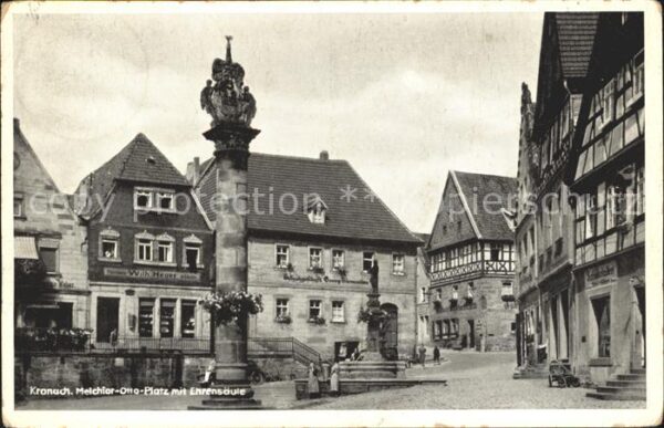 Kronach Oberfranken Melchior Otto Platz mit Ehrensäule