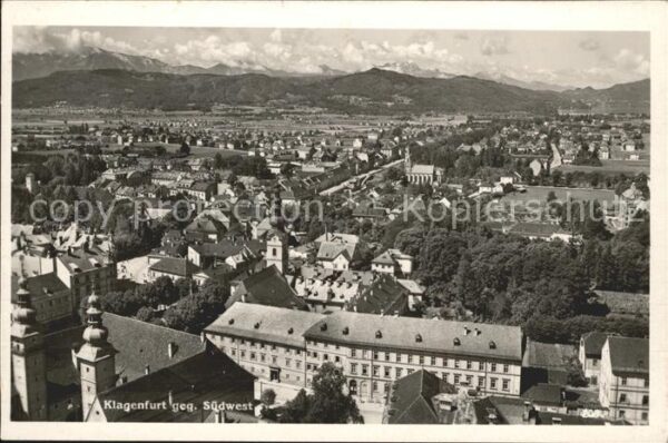 Klagenfurt Woerthersee Panorama Blick gegen Südwest Alpen