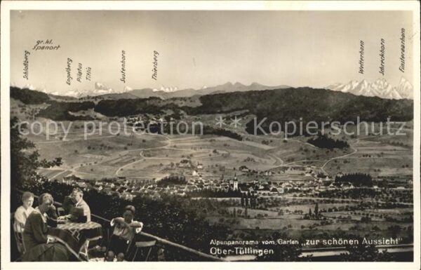 Obertuellingen Alpenpanorama vom Garten Gasthaus Zur s