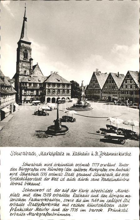 Schwabach Marktplatz Rathaus St Johanniskirche Br