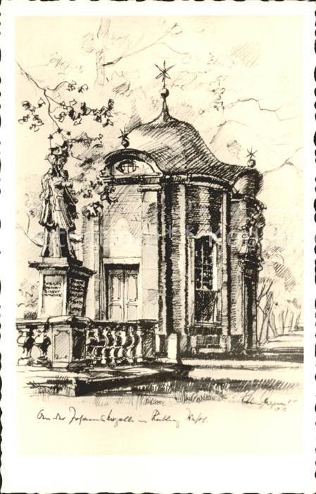 Rietberg Johanniskapelle Zeichnung Künstlerkarte