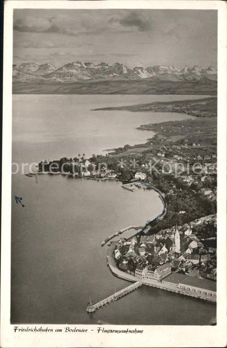 Friedrichshafen Bodensee Alpenpanorama Fliegeraufnahme