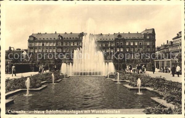 Chemnitz Neue Schlossteichanlagen mit Wasserküns