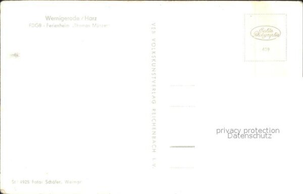 Wernigerode Harz FDGB Ferienheim Thomas Münzer Aufenthal – Bild 2