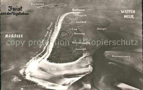 Juist Nordseebad aus der Vogelschau Wattenmeer