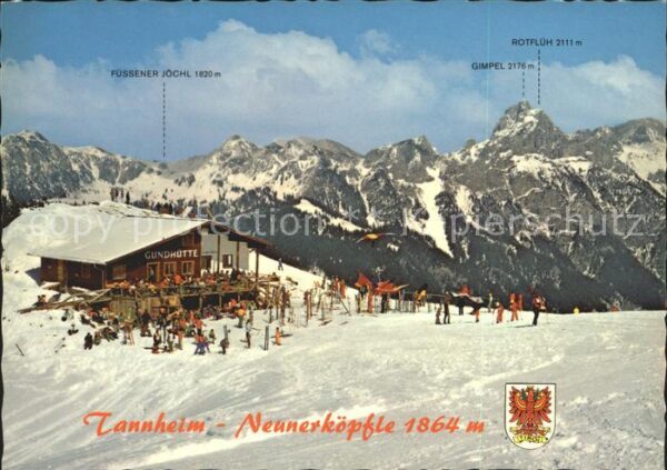 Tannheim Tirol Gundhütte Skigebiet Neunerköpfle Winter