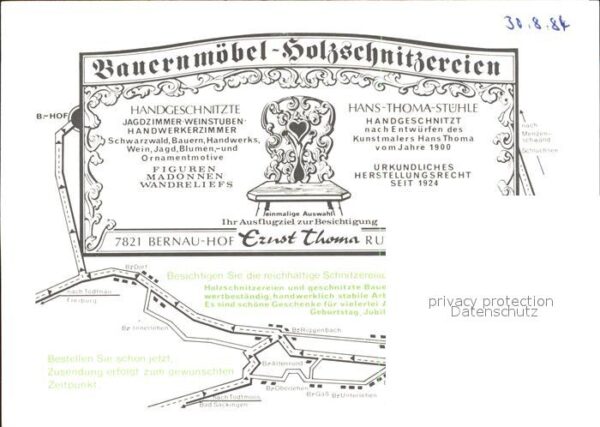 Bernau Schwarzwald Bauernmöbel Holzschnitzereien Thoma – Bild 2