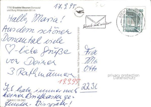 Beuron Donautal Erzabtei mit Burg Wildenstein Fliegerau – Bild 2