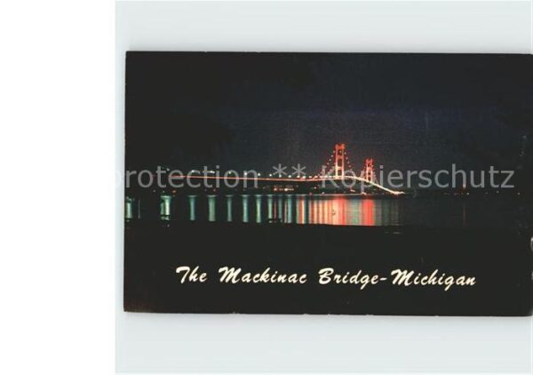Mackinaw City Mackinac Bridge at night