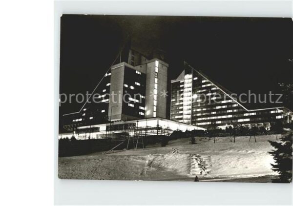 Oberhof Thueringen Interhotel Panorama bei Nacht Winterspo