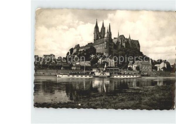 Meissen Elbe Sachsen Albrechtsburg und Dom Dampfer