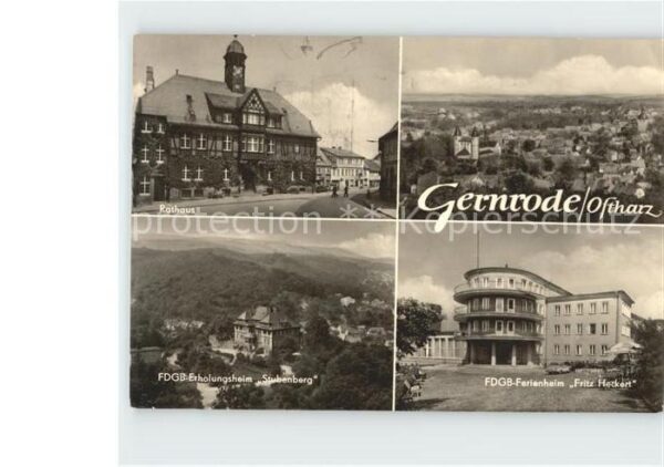 Gernrode Harz Rathaus FDGB Erholungsheim Stubenberg F