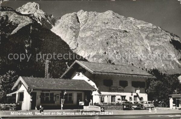 Mittenwald Bayern Rasthaus an der Grenze Arnspitze