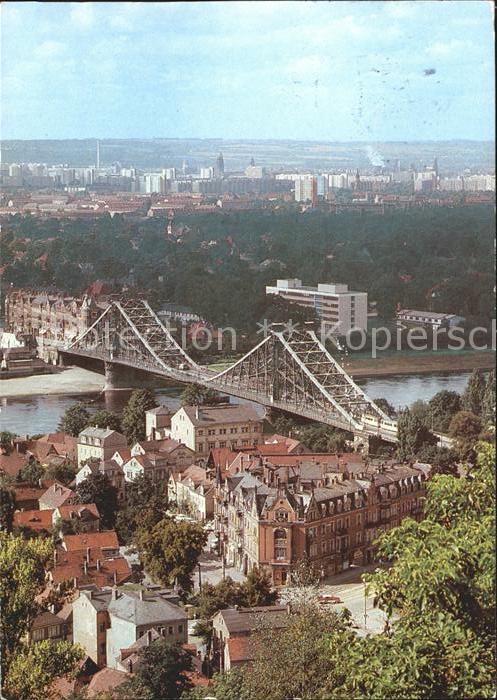 Dresden Blick zum blauen Wunder Brücke