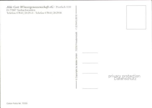 Sasbachwalden Alde Gott Winzergenossenschaft eG – Bild 2