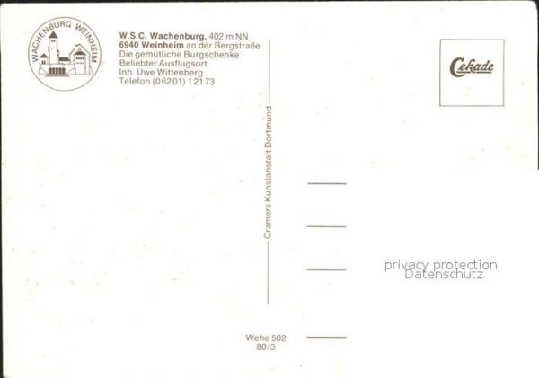 Weinheim Bergstrasse Fliegeraufnahme W.S.C. Wachenburg – Bild 2