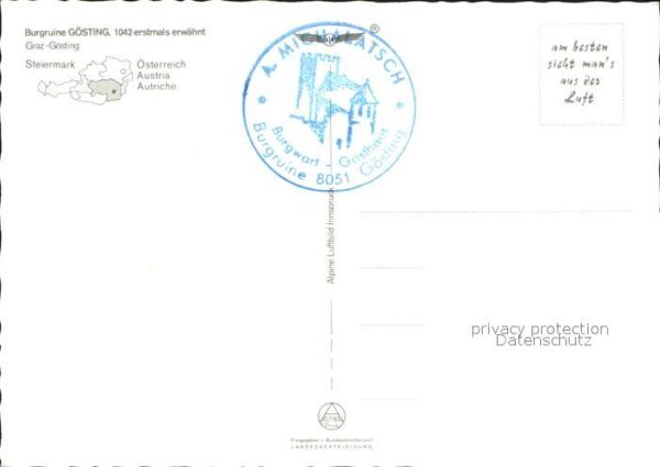 Goesting Fliegeraufnahme Burgruine Gösting – Bild 2