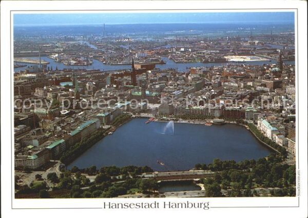 Hamburg Fliegeraufnahme Stadtzentrum