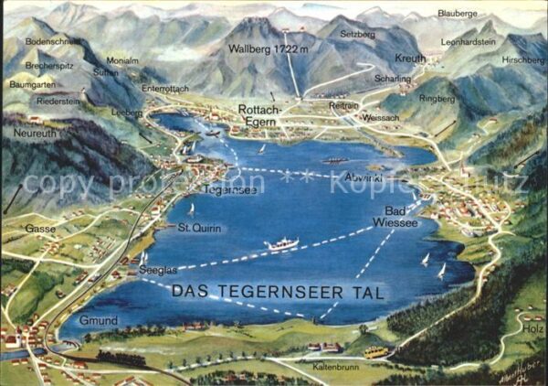 Tegernsee Panoramakarte StrandCafe Tegernsee