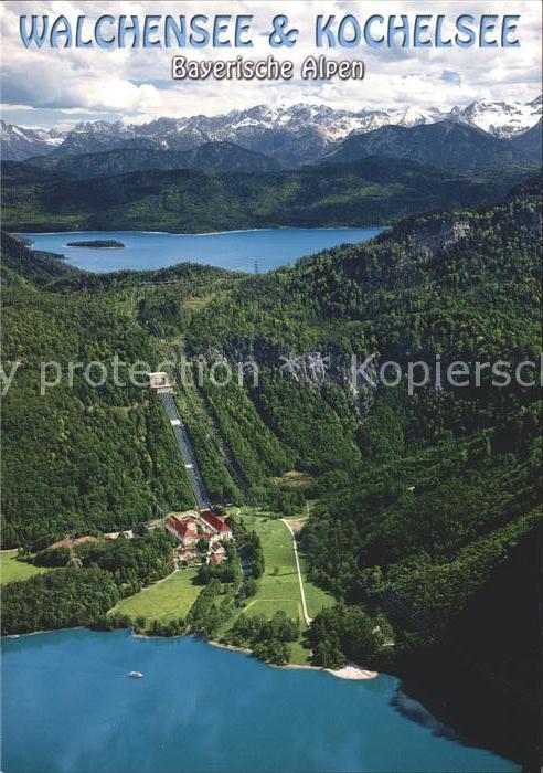 Walchensee Fliegeraufnahme mit Kochelsee