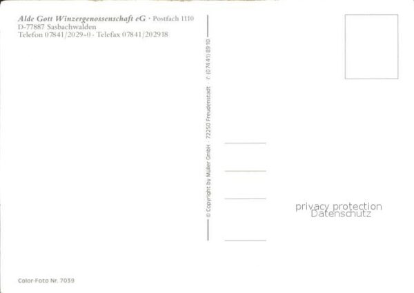 Sasbachwalden Alde Gott Winzergenossenschaft eG – Bild 2