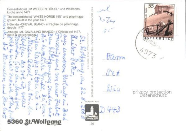St Wolfgang Wolfgangsee Fliegeraufnahme Romantikhotel im Weisse – Bild 2