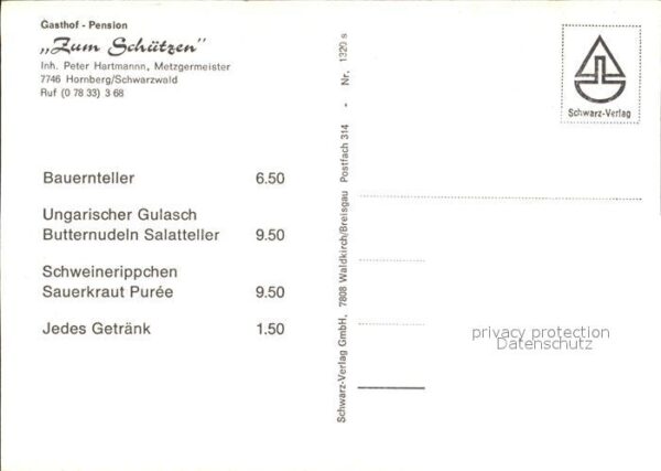 Hornberg Schwarzwald Gasthof Pension Zum Schützen – Bild 2