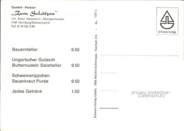 Hornberg Schwarzwald Gasthof Pension Zum Schützen – Bild 2