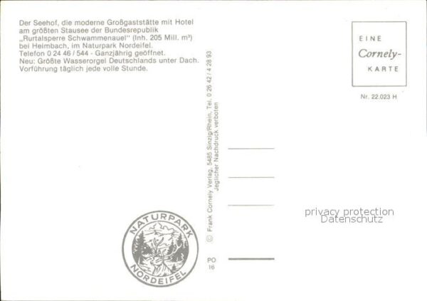 Heimbach Eifel Hotel Cafe Restaurant Der Seehof Rurtal – Bild 2