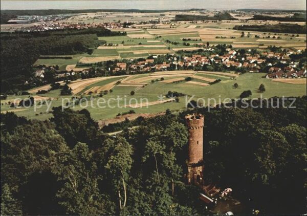 Waldkatzenbach Fliegeraufnahme Aussichtsturm auf dem K