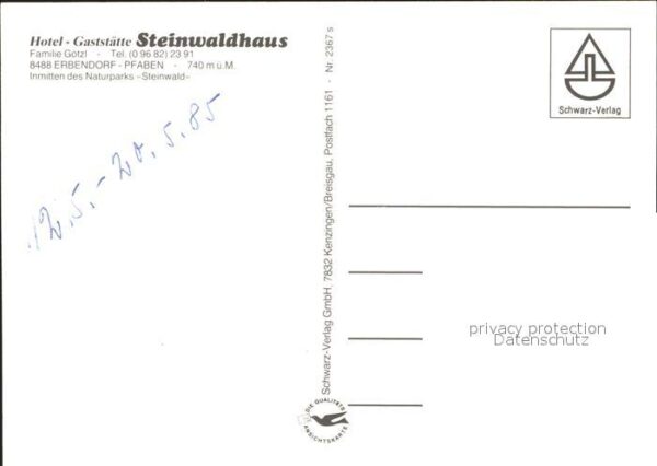 Erbendorf Hotel Gaststätte Steinwaldhaus – Bild 2