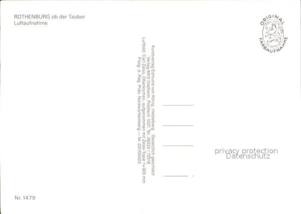 Rothenburg Tauber Fliegeraufnahme – Bild 2