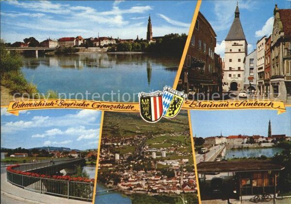 Braunau Inn Oberoesterreich Blick von Braunau nach Simbach