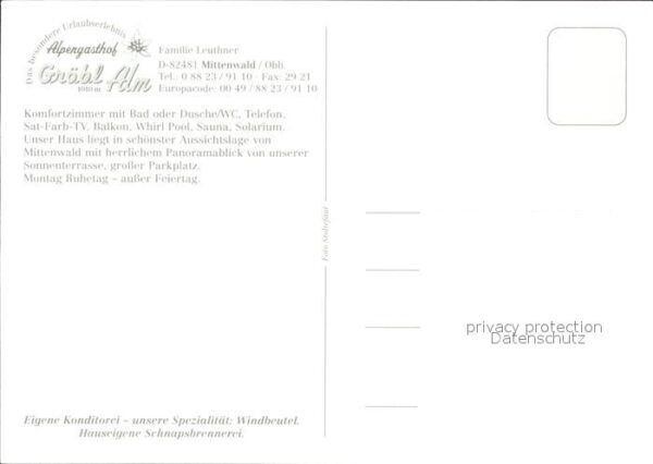 Mittenwald Bayern Alpengasthof Gröbl Alm – Bild 2