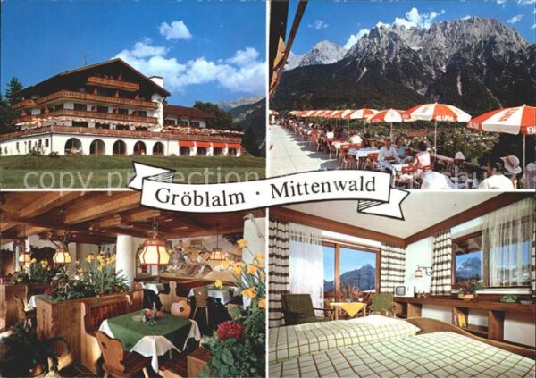 Mittenwald Bayern Berggasthaus und Cafe Gröbl Alm