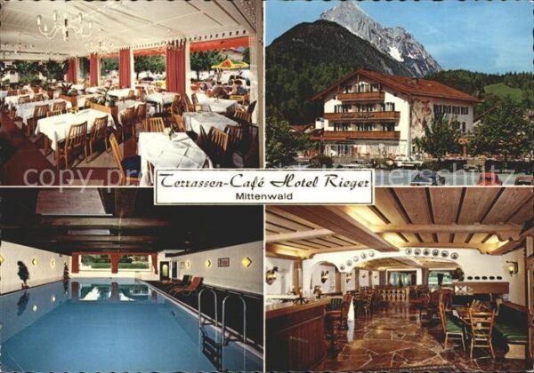 Mittenwald Bayern Terrassen Cafe Hotel Rieger Sauna Massa