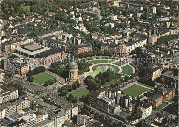 Mannheim Fliegeraufnahme Wasserturm Rosengarten