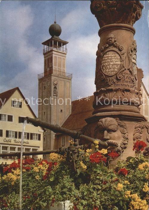 Freudenstadt Marktbrunnen und Rathausturm