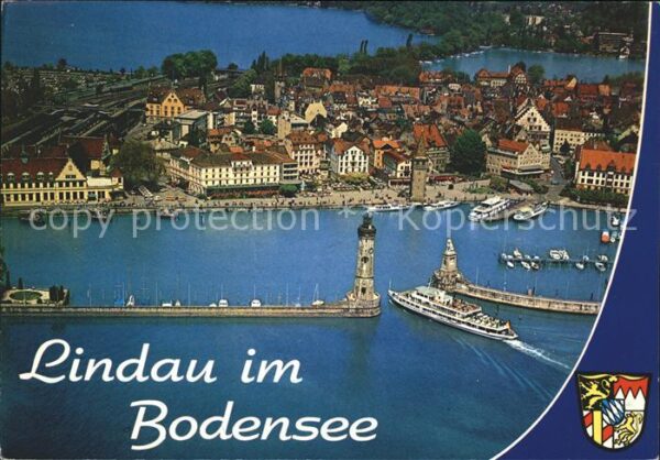 Lindau Bodensee Hafen Fähre Fliegeraufnahme