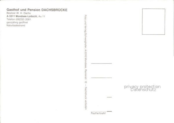 Mondsee Salzkammergut Loibichl Gasthof Pension Dachsbrücke Na – Bild 2