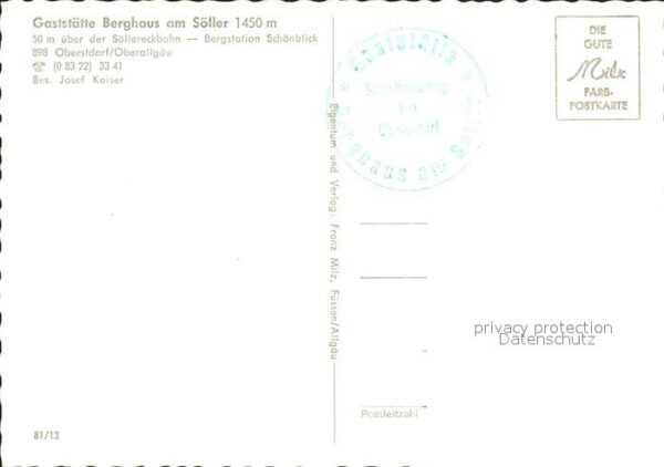 Oberstdorf Gaststätte Berghaus am Söller – Bild 2