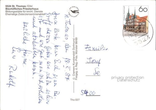 St Thomas Eifel Bischöfliches Priesterhaus Fliegeraufna – Bild 2