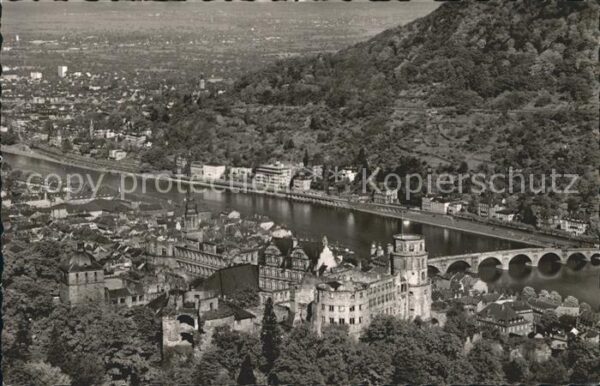 Heidelberg Neckar Fliegeraufnahme Neckarpartie