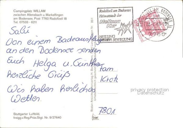 Radolfzell Bodensee Fliegeraufnahme Campingplatz WILLAM – Bild 2