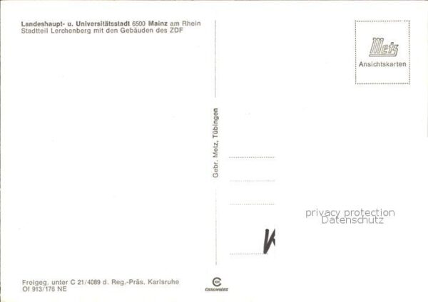 Mainz Rhein Fliegeraufnahme Lerchenberg mit ZDF-Geb – Bild 2