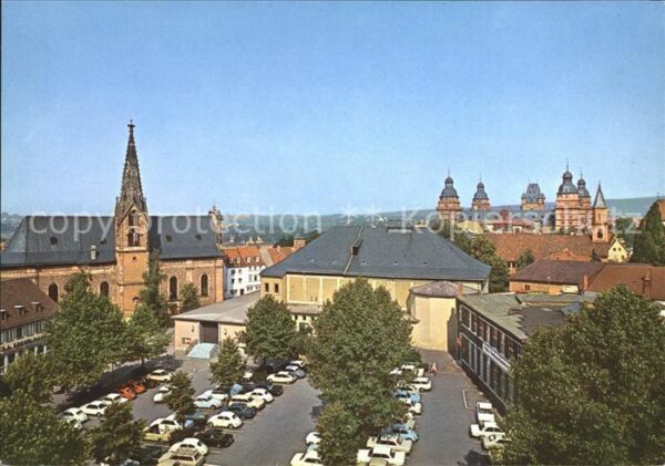 Aschaffenburg Main Muttergottes Pfarrkirche und Stadttheat