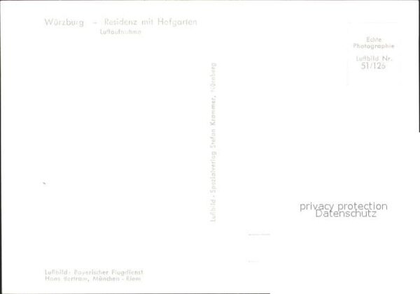 Wuerzburg Fliegeraufnahme Residenz mit Hofgarten – Bild 2