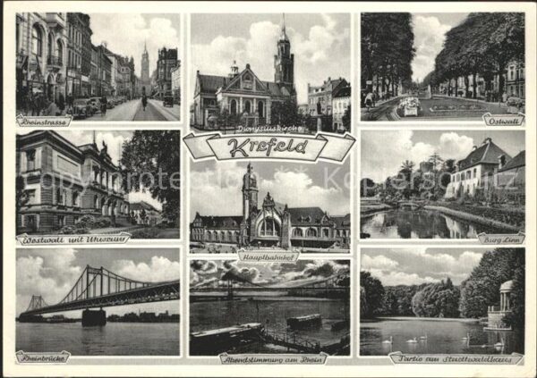 Krefeld Ostwall Burg-Linn Rheinstrasse Kirche W
