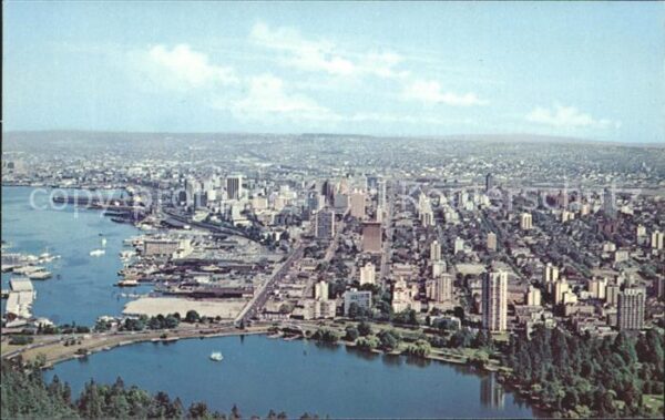 Vancouver British Columbia Fliegeraufnahme Lost Lagoon Georgia Str