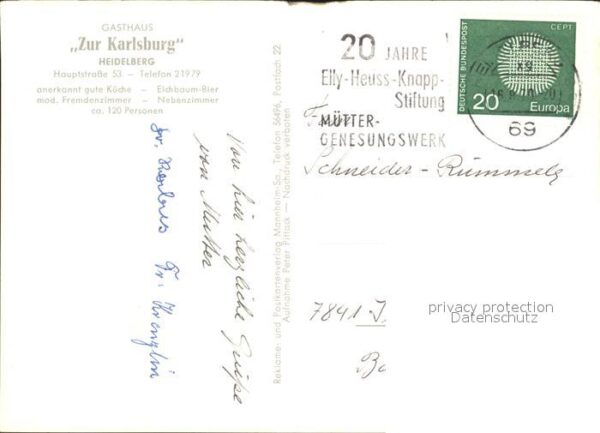 Heidelberg Neckar Gasthaus Zur Karlsburg – Bild 2